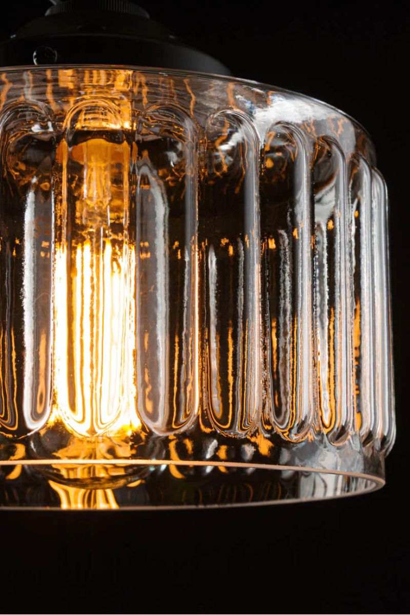 glass shade in dark light