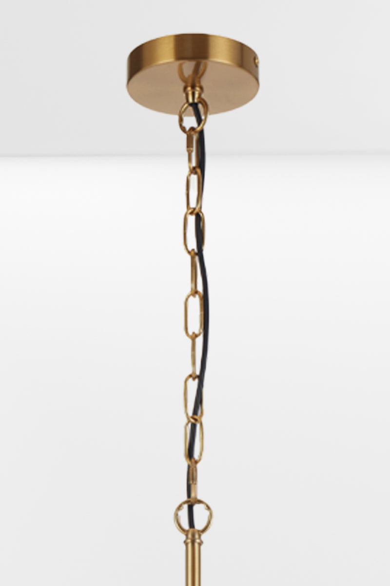 Ceiling rose and chain in antique gold