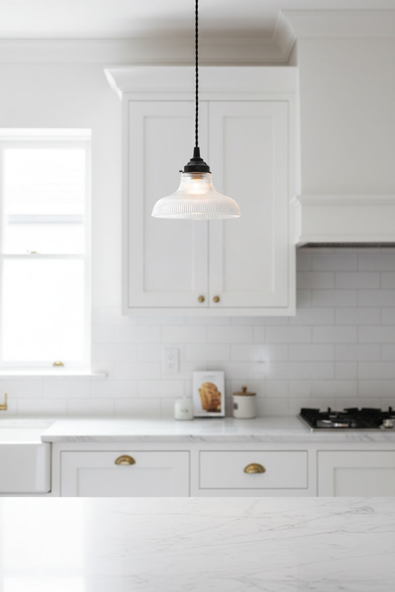 cobram-glass-petite-pendant-light over kitchen island