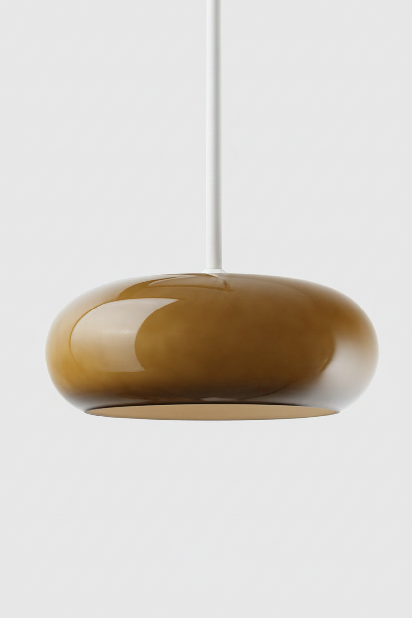 Brown avoca glass shade on whtie shade
