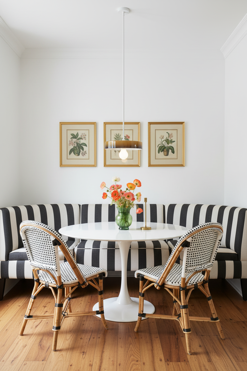 sage glass shade and white pole pendants over a coffee table