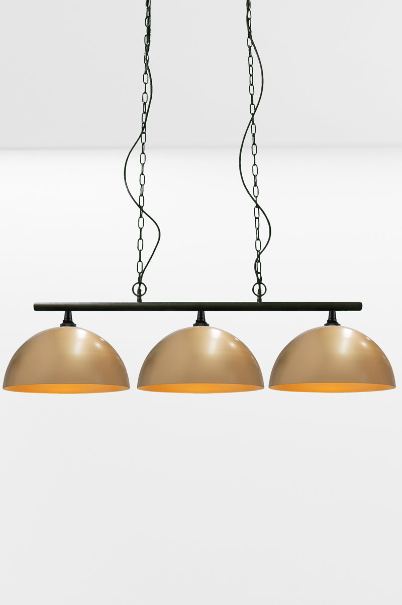 large gold bras shades on swing pendant light