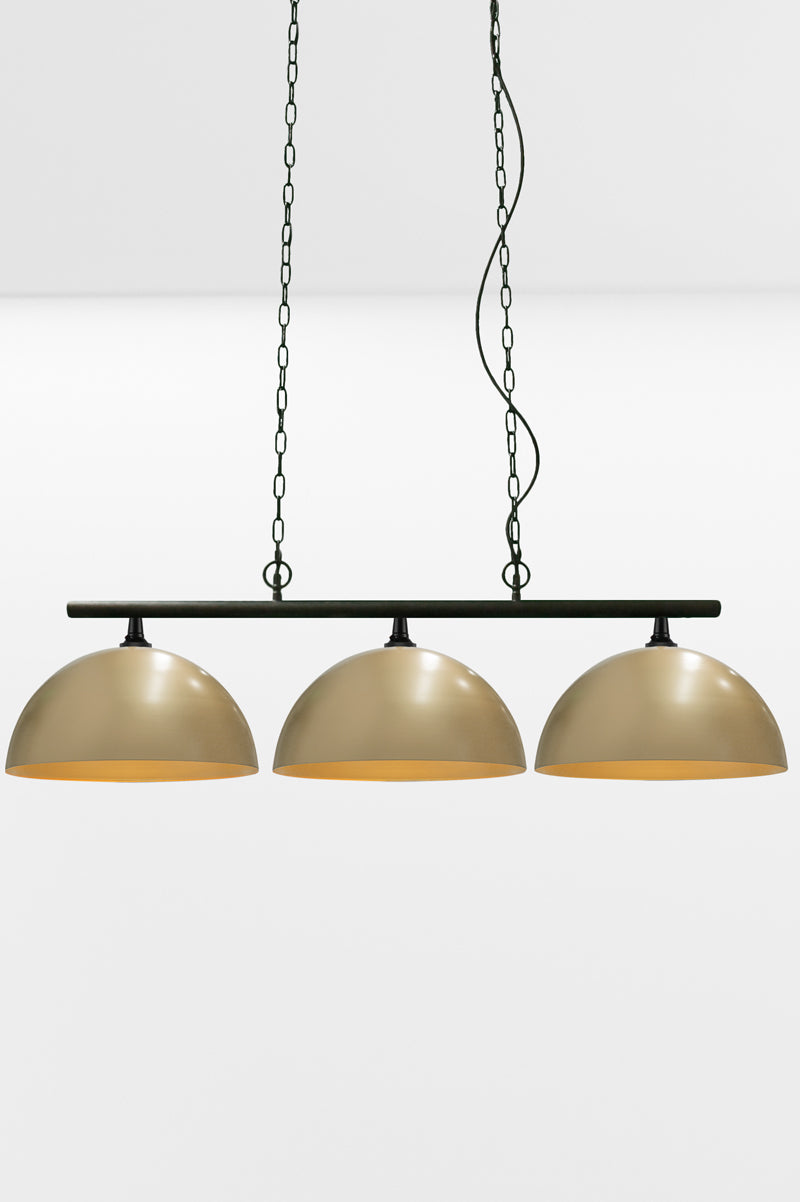 large gold bras shades on swing pendant light