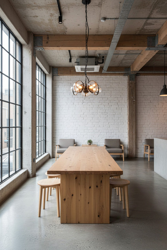 dinner pendant light over table at coffee shop