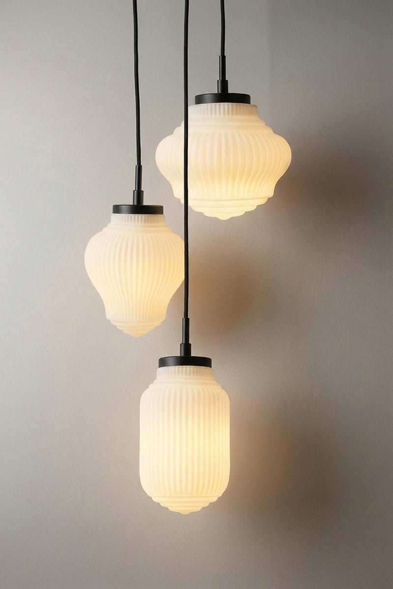 3-drop-mixed-pendant-light which includes our Adelphi, Odeon and Forum pendant shades