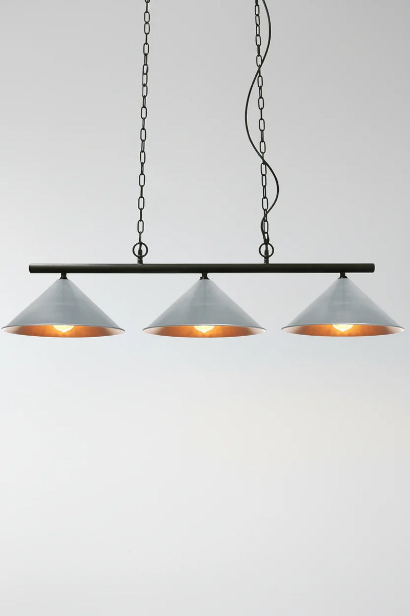 3 Light Pendant with steel shades