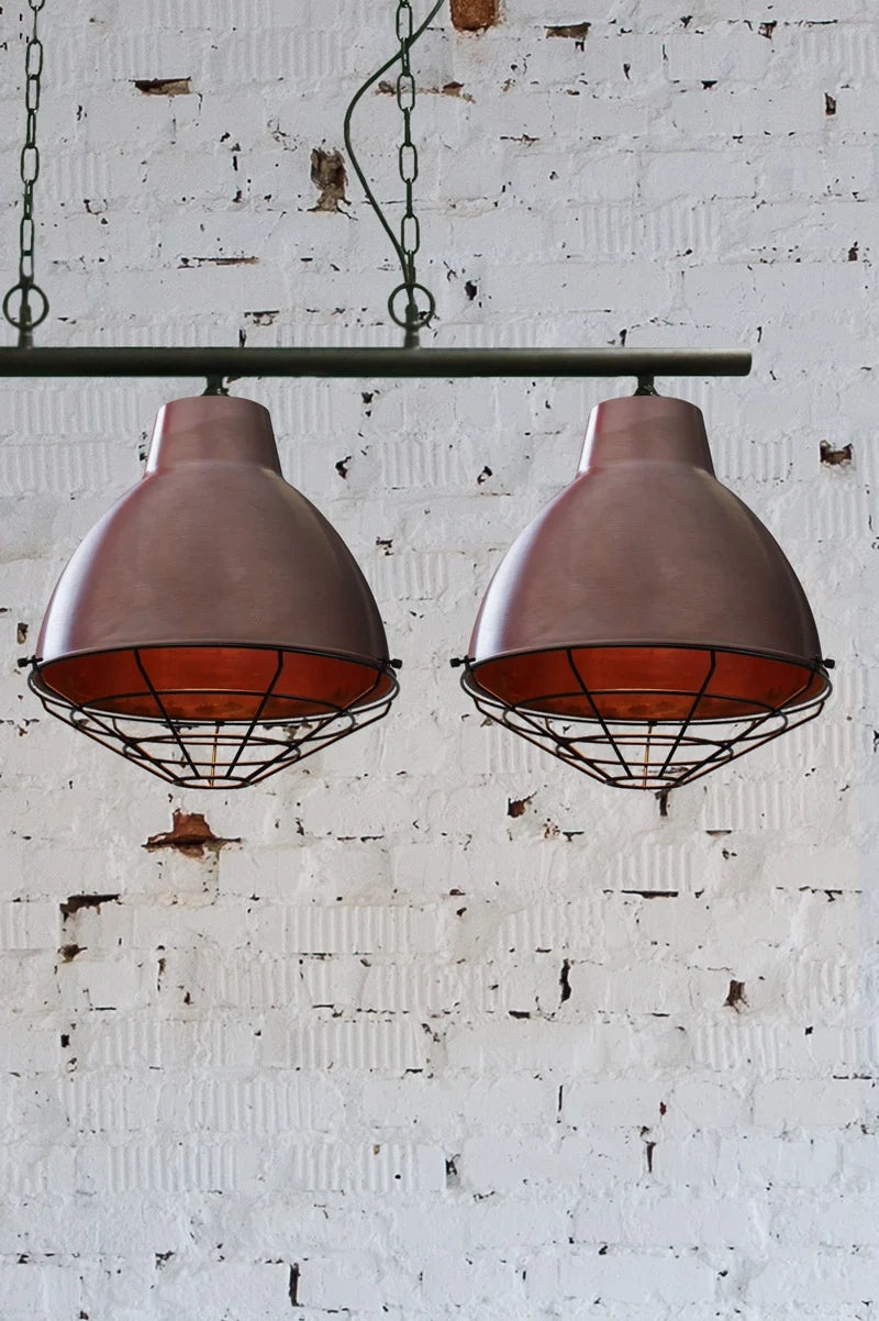 Cage guard copper light shades hanging pendant lighting black