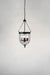 Medium float glass lamp pendant light with black finish