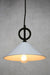 White small pendant light with black cord without disc