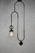 Clear pendant light with black pulley cord without disc