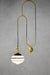 Opal glass three stripe pendant light with gold brass cord and no disc