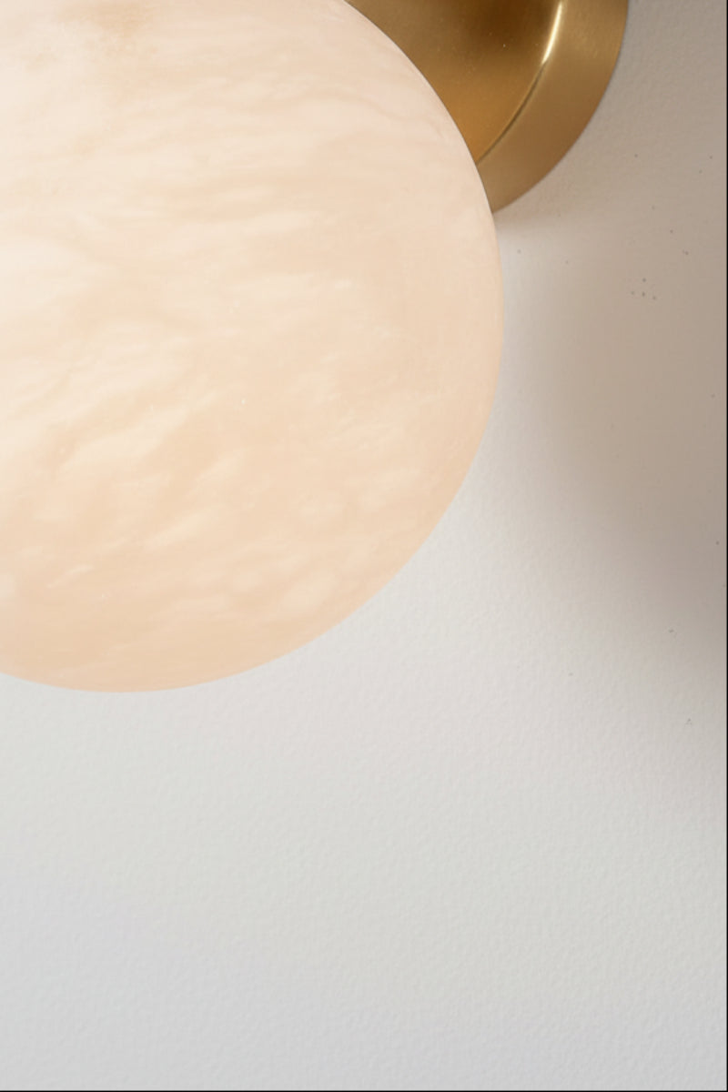 Close up of the alabasteropal glass shade. 