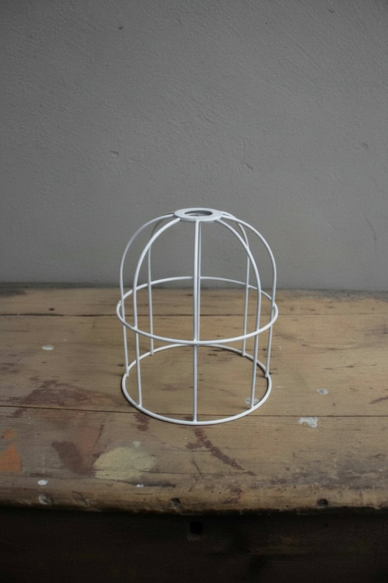 Round  Cage Shade- large black, white and gold brass