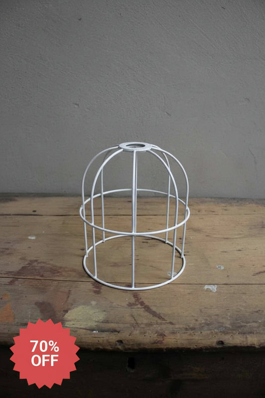 Round  Cage Shade- large black, white and gold brass