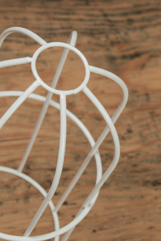 Long Cage Shade in white and brass gold