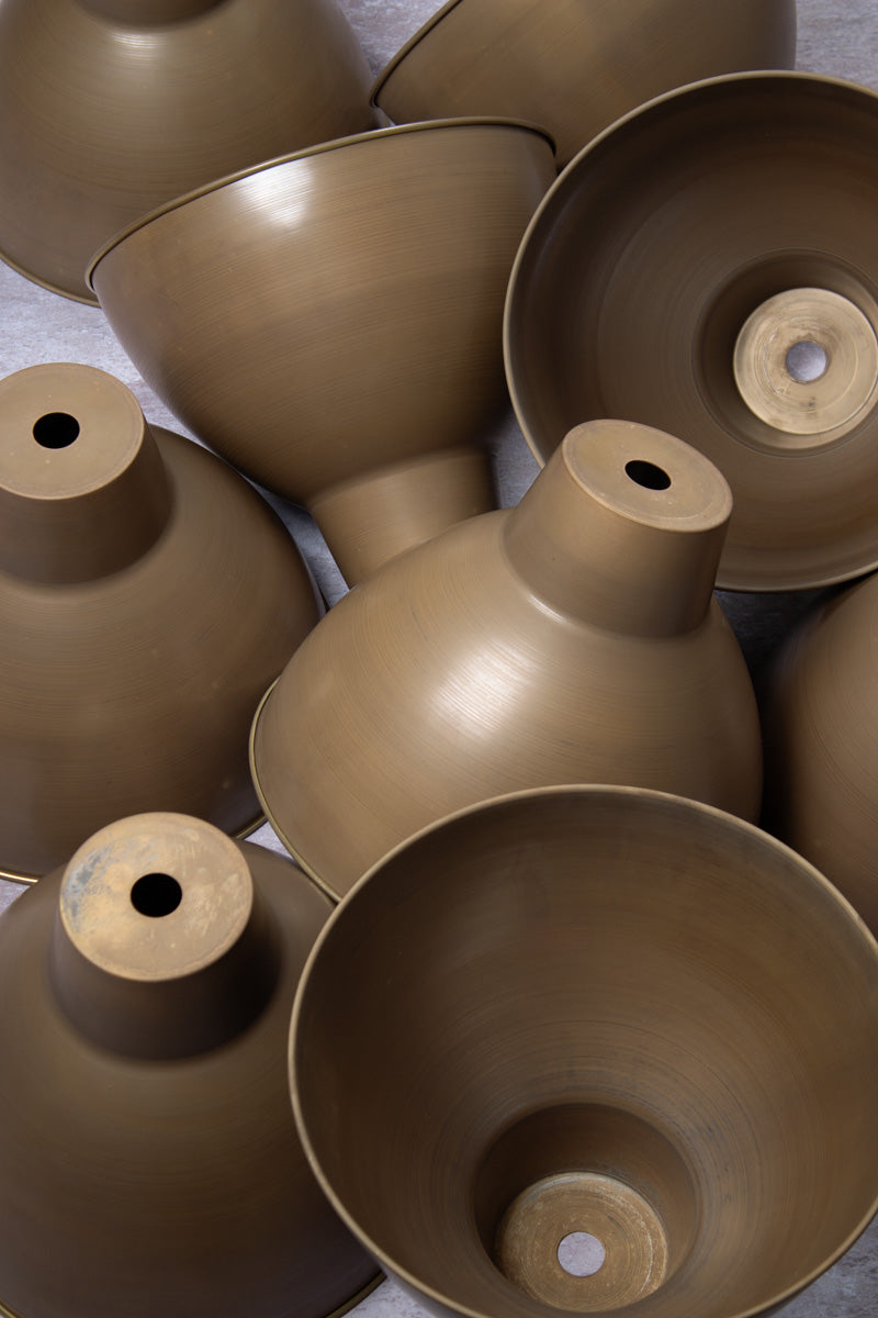 Solid aged brass indusrtial shade. 