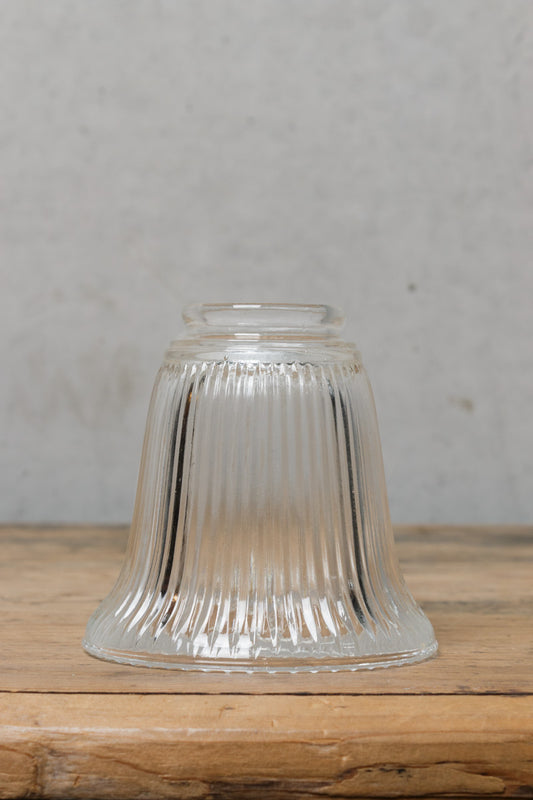 Vintage holophane clear pressed glass lights. period home lighting.
