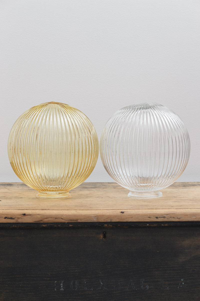 Dakota Reeded Glass Shades. This classic reeded shade is available in two large sizes in either clear or amber  finishes