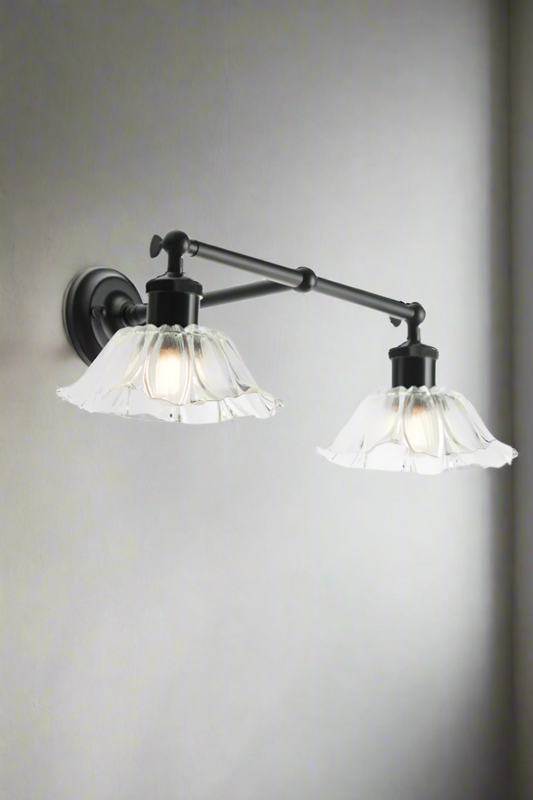 Honfleur Glass Double Swivel Wall Light