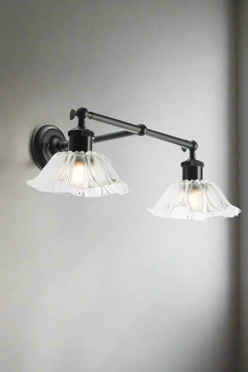 Honfleur Glass Double Swivel Wall Light