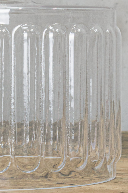 Glass features a distinctive pattern that protrudes outwards from the inside of the shade 