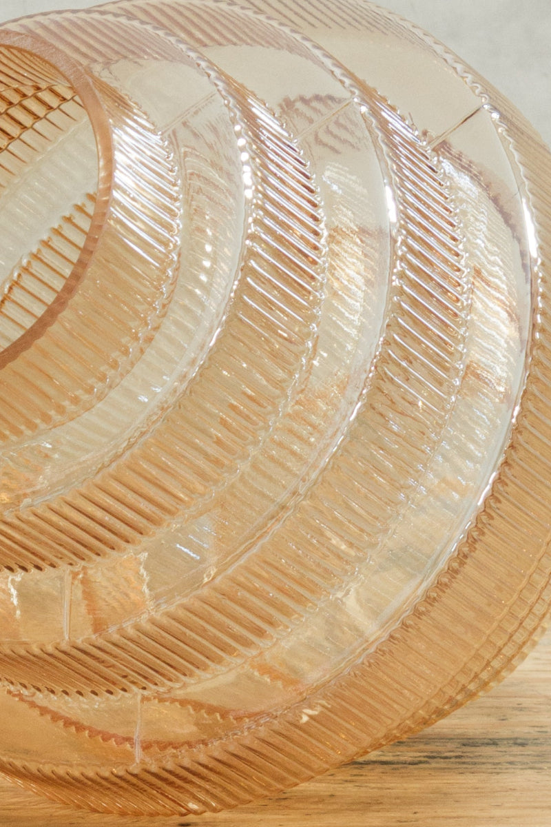 Tiered Reeded Glass Shade in amber finish