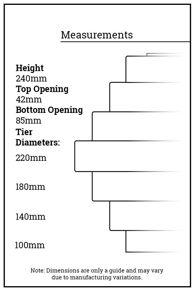 meaurments of Getty Tiered Glass Shade