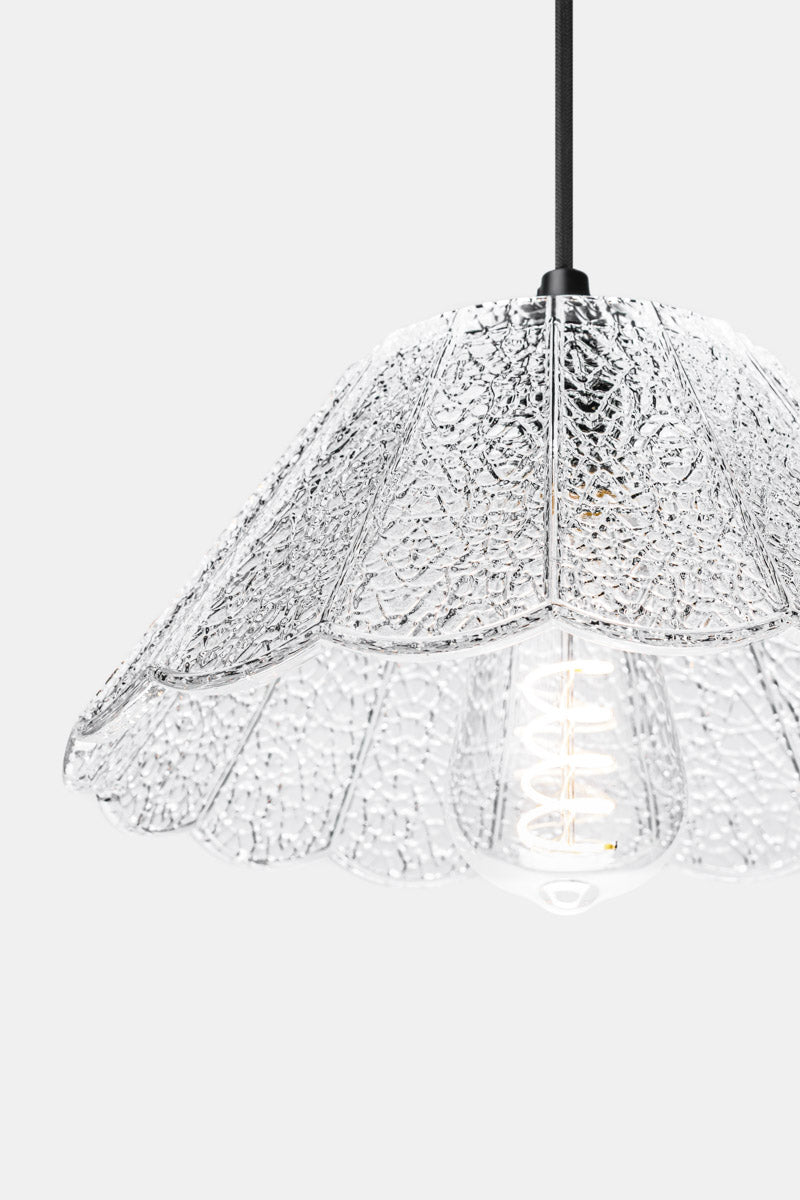 Naperville Crackle Glass Shade on pendant cord