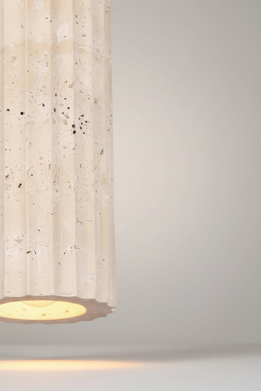 Close up of the travertine shade