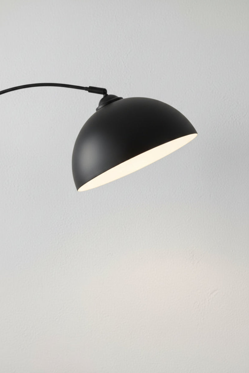 Close up of the black dome shade. 