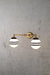 Gold steel sconce with opal two stripe shades