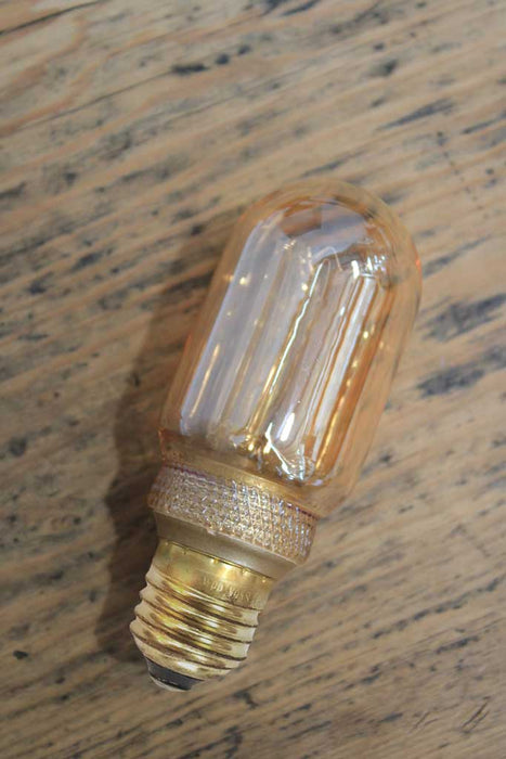 4W Laser-cut Filament LED T45 Tube Amber 1800K Bulb Media 4 of 4