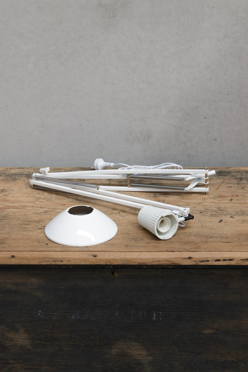 Uninstalled white extendable desk lamp