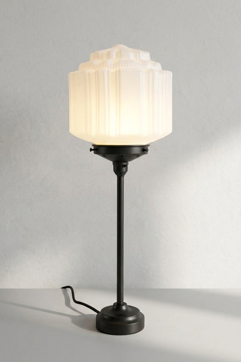 Art deco table lamp with black basee