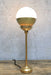 Crown Sphere Table Lamp with a gold lamp hold, gold gallery with a gold and opal shade
