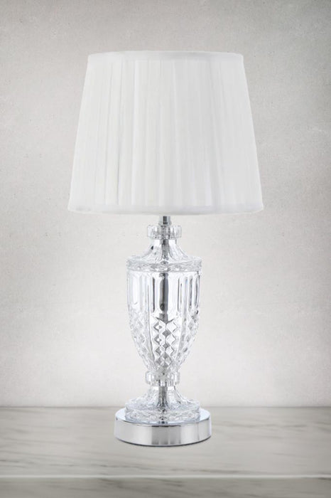 Gatz Glass Table Lamp in chrome