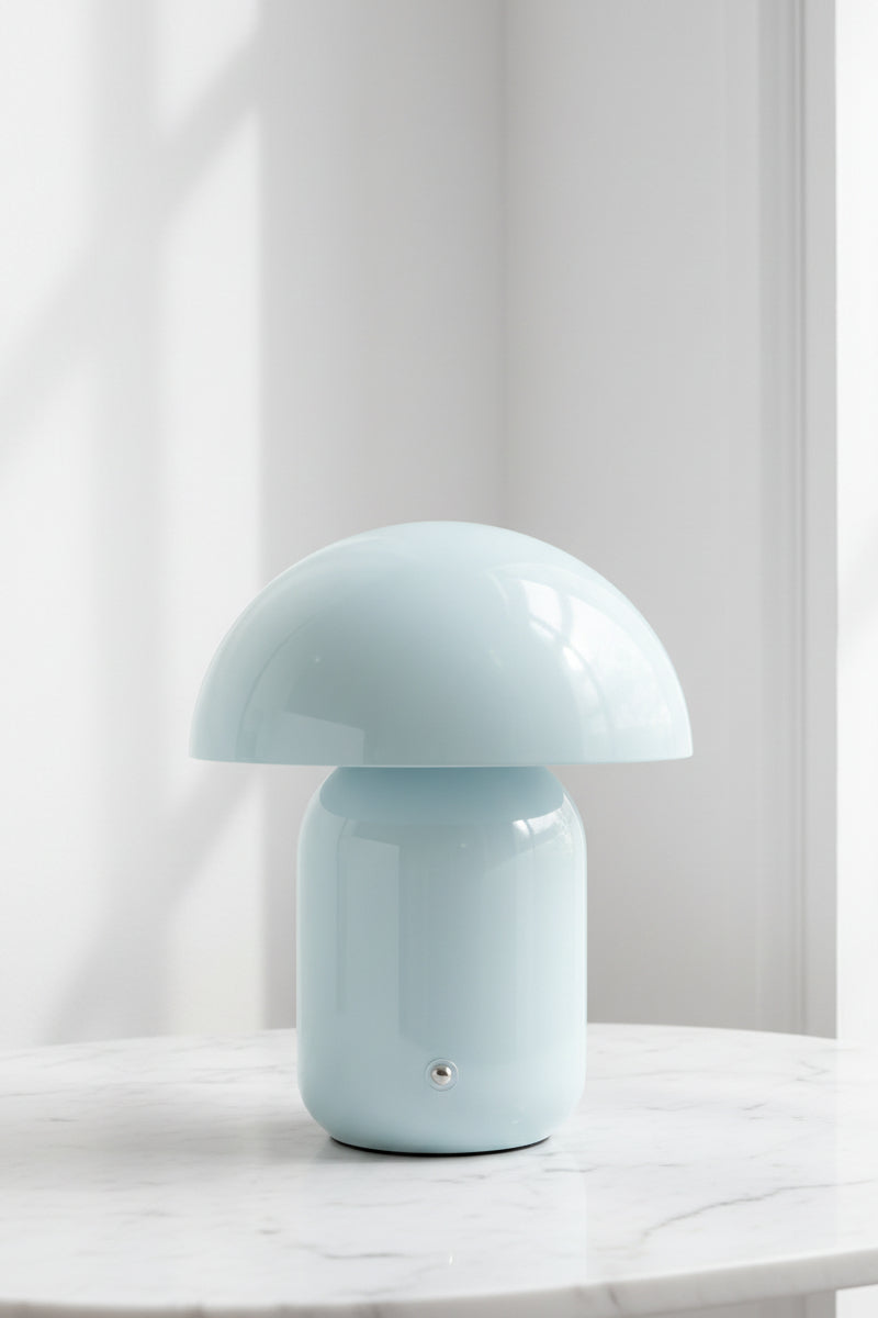 Blue LED mushroom lamp