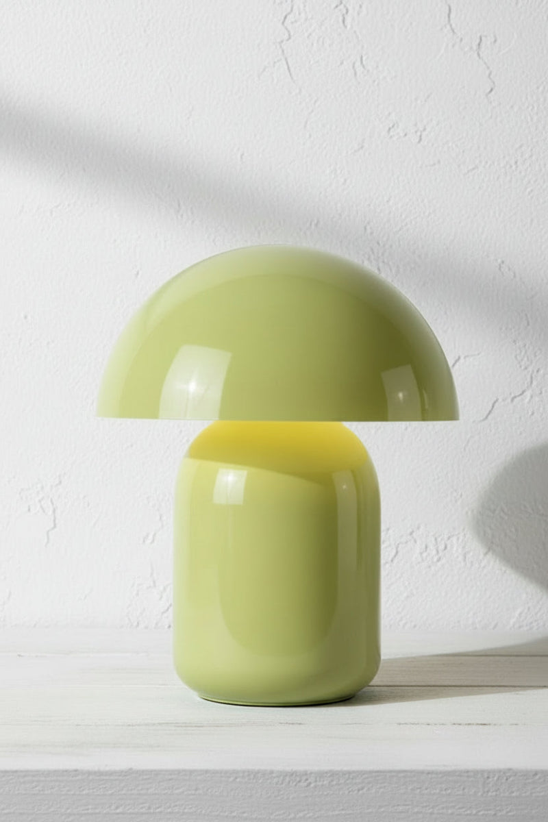 Green illuminated LED mushroom lamp