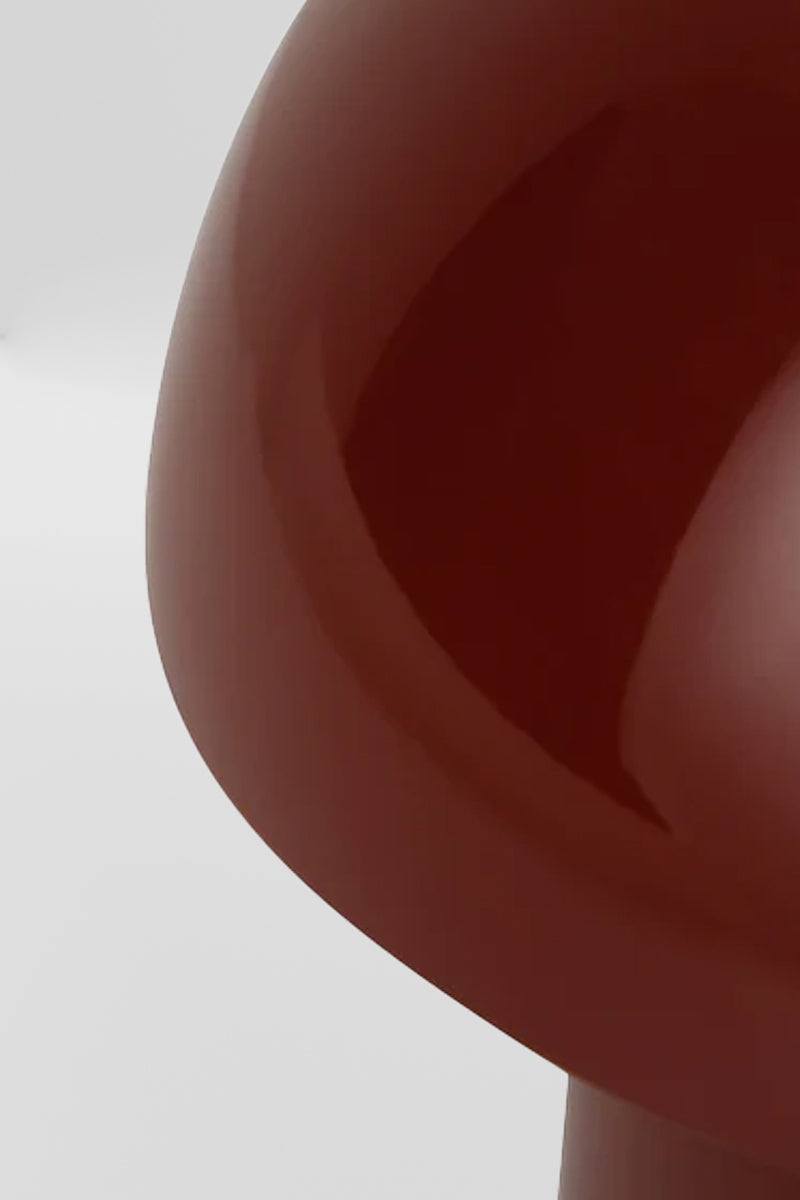 Close up of the Red LED mushroom lamp