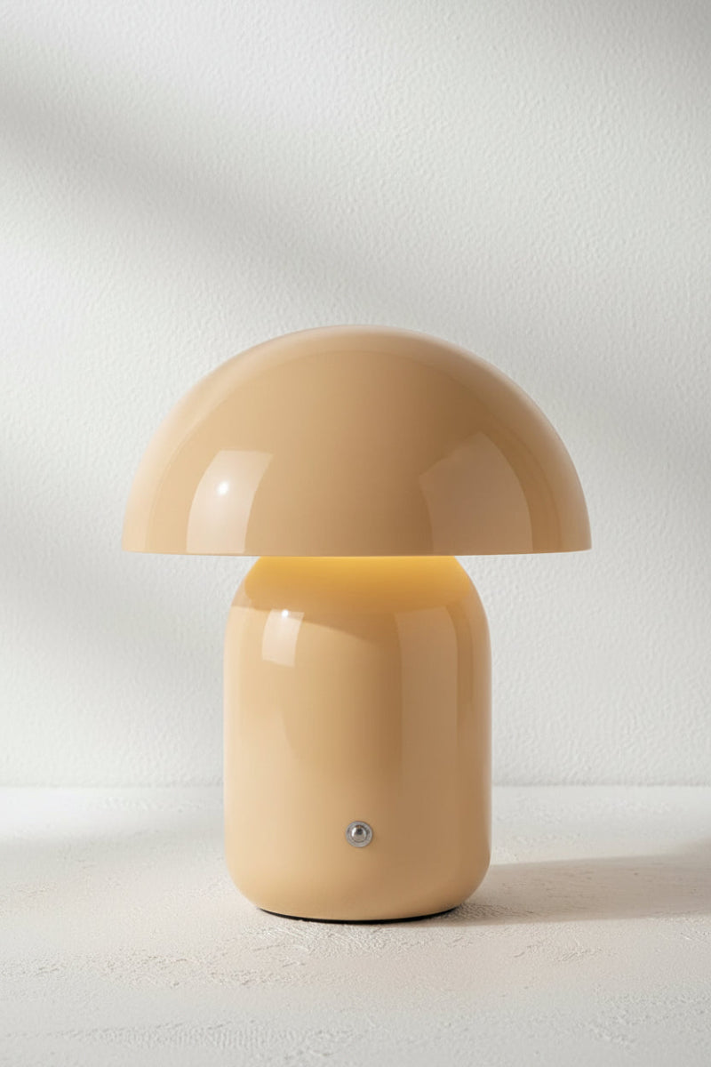Taupe illuminated LED mushroom lamp