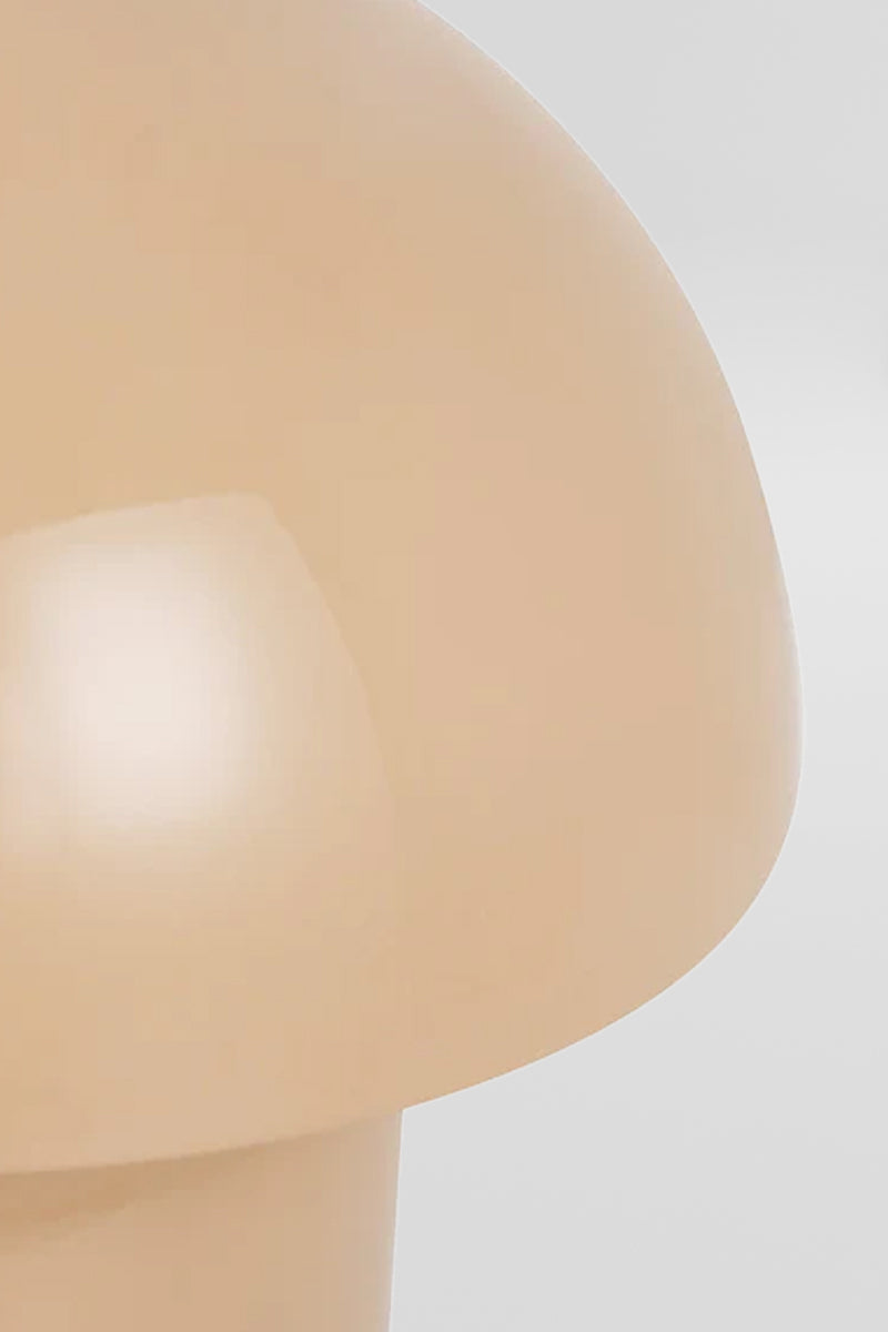 Close up of the taupe LED mushroom lamp