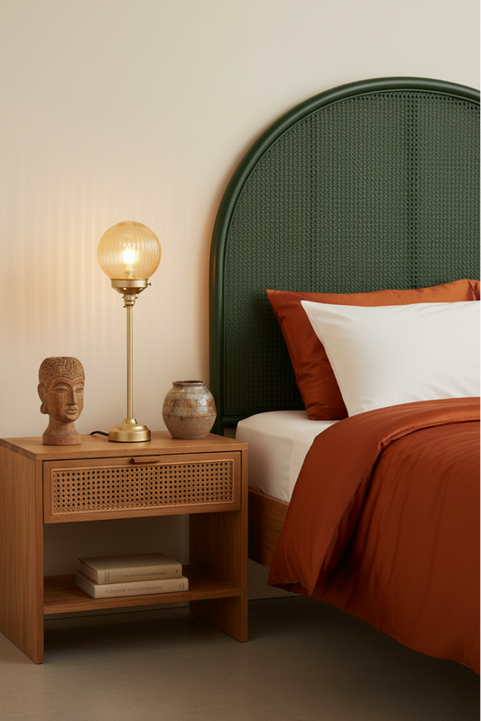 Dakota Reeded Glass Candlestick Table Lamp