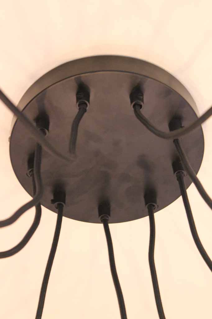 Close up of the 9 drop 40cm ceiling rose