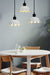3 drop ceramic light over dining table