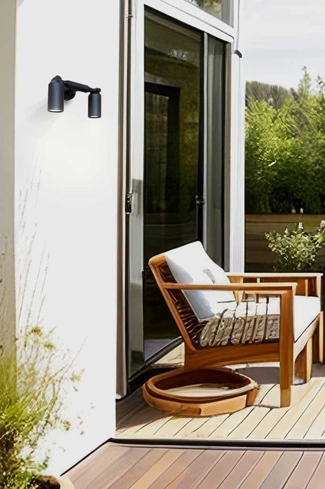 Two light outdoor LED wall light in a terrace.