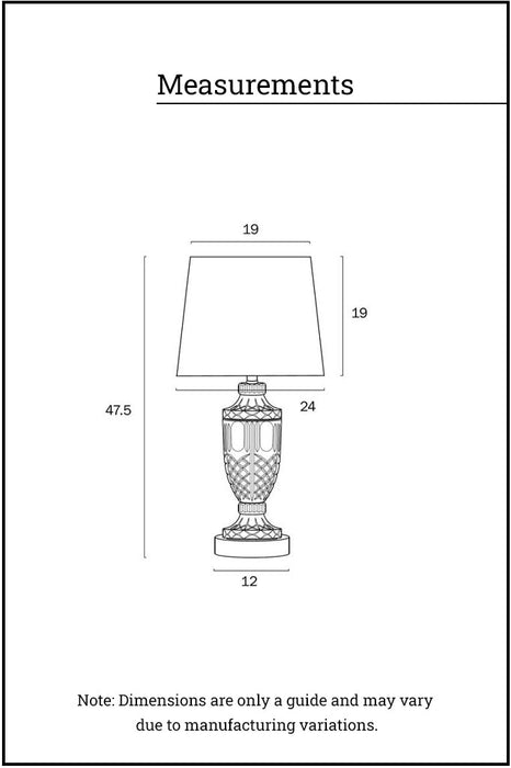 measurements of Gatz Glass Table Lamp