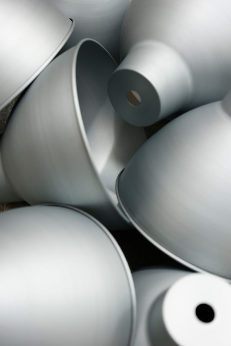 Vintage steel industrial shade.