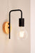 Timber wall light in black finish