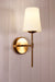 Glass wall light in Gold/Brass finish