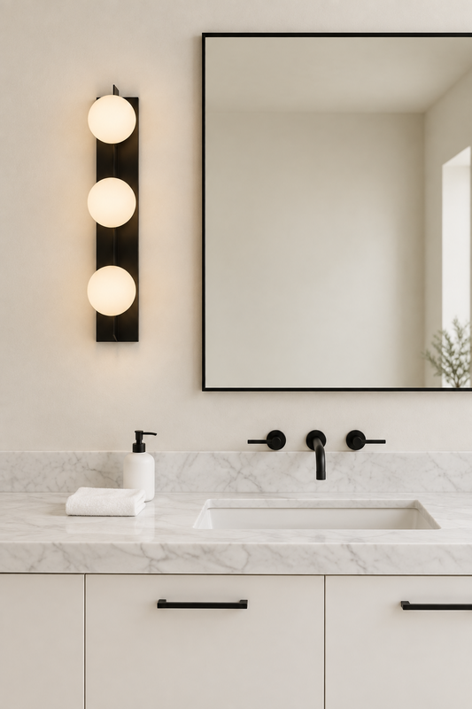 bathroom vanity wall light light with 3 opal glass shades